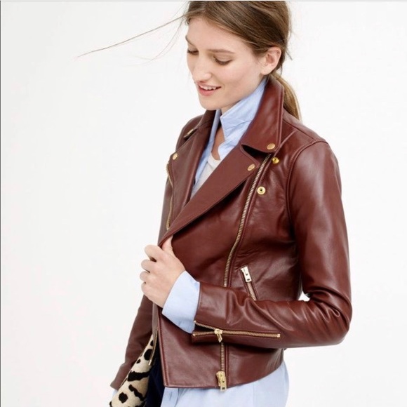 J. Crew Jackets & Blazers - J.crew Collection Leather Motorcycle Jacket